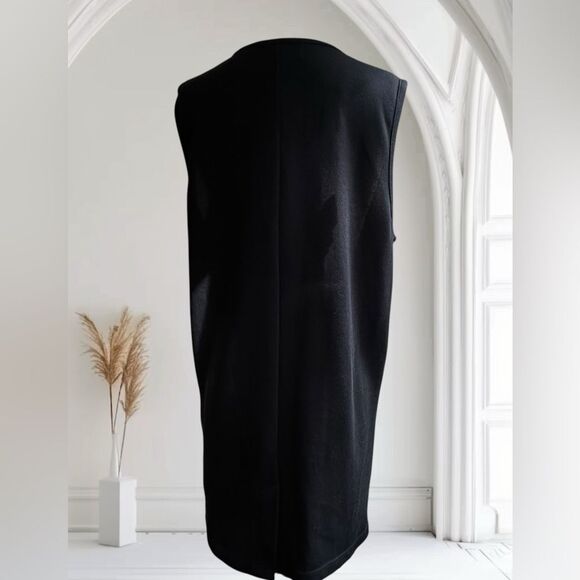Vintage Sag Harbor Black Sleeveless Knitted V-Neck Tank Dress Size Medium - Picture 3 of 10